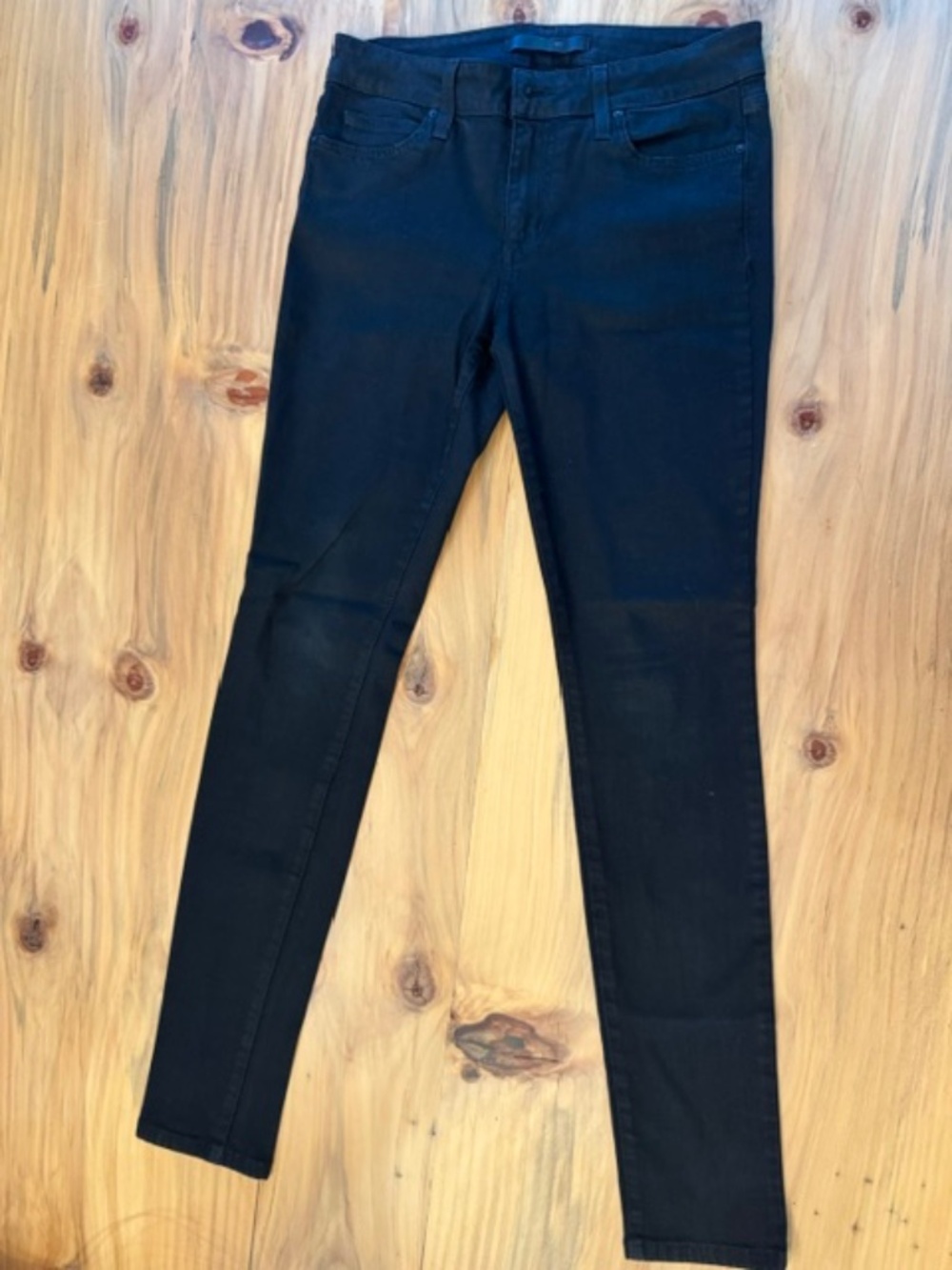 Joe's Jeans Mid Rise Skinny Jeans Size 27 Black Stretch Denim Designer Jeans